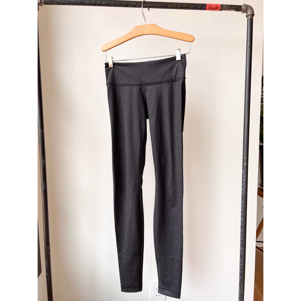 LULULEMON Women's Gray/Black Micro Dot Wunder Under Full Length Leggings size 4